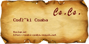 Csáki Csaba névjegykártya