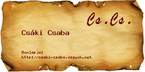 Csáki Csaba névjegykártya
