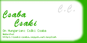 csaba csaki business card
